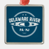 Kayakken in de Delaware Rivier Metalen Ornament (Voorkant)