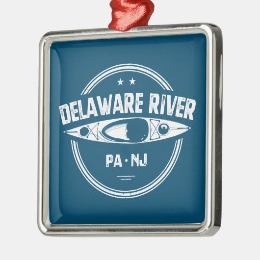 Kayakken in de Delaware Rivier Metalen Ornament (Links)