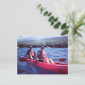 Kayakken in Kona Hawaii Briefkaart (Staand voorkant)