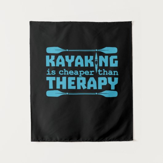 Kayakken is goedkoper dan therapie wandkleed (Voorkant)