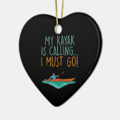 Kayakken Kayak Cadeau Keramisch Ornament (Links)