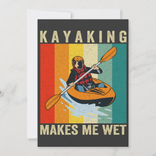 Kayakken maakt me nat Grappige canoën Vintage Retr Kaart