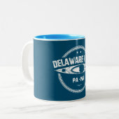 Kayakken op de Delaware rivier Tweekleurige Koffiemok (Voorkant links)