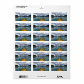 Kayakken op het meer adreslabel etiket (Full Sheet)