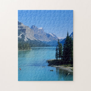 Kayakken op Maligne Lake bij Spirit Island Legpuzzel