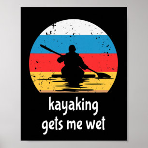Kayakken Peddelen Bootvaren Retro Vintage Kayak Poster