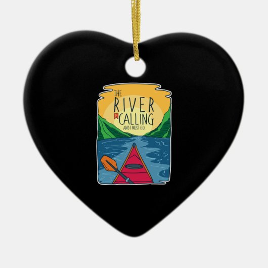 Kayakken - Rivier Roept En Ik Moet Gaan Keramisch Ornament (Voorkant)