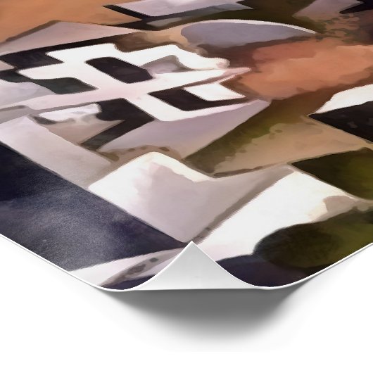 Kayakoy Fethiye Deserted Town Geometric Art Perfect Poster (Hoek)