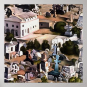 Kayakoy Fethiye Deserted Town Geometric Art Poster (Voorkant)