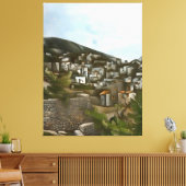 Kayakoy Historische Griekse huizen Kunstmatig Abst Canvas Afdruk (Insitu (Woonkamer))