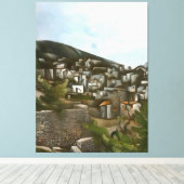 Kayakoy Historische Griekse huizen Kunstmatig Abst Canvas Afdruk (Insitu (Houten vloer))