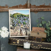 Kayakoy Historische Settlement Geometric Art Canvas Afdruk