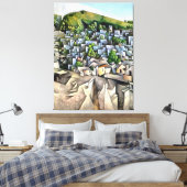 Kayakoy Historische Settlement Geometric Art Canvas Afdruk (Insitu (Slaapkamer))