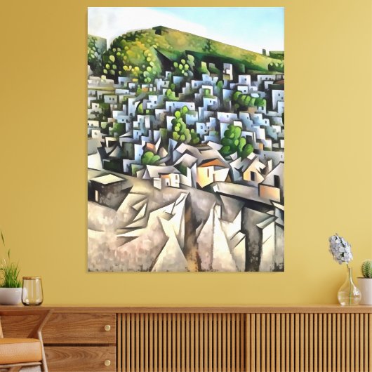 Kayakoy Historische Settlement Geometric Art Canvas Afdruk (Insitu (Woonkamer))