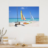 Kayaks, Catamarans en Kayaks | Kubaans strand Poster (Keuken)