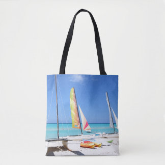 Kayaks, Catamarans en Kayaks | Kubaans strand Tote Bag