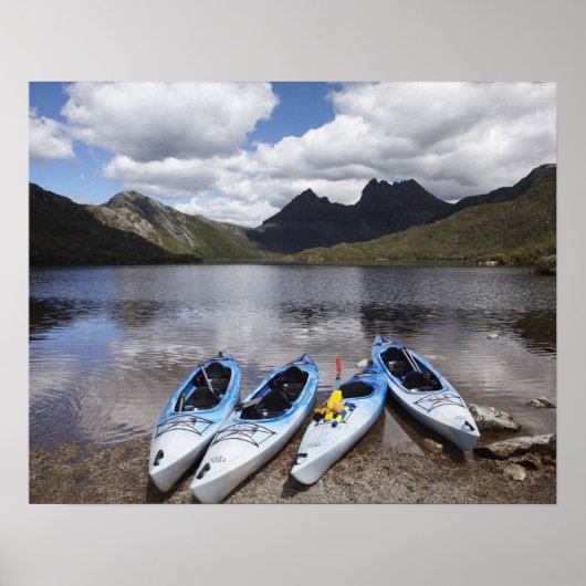 Kayaks, Cradle Mountain en Dove Lake, Cradle Poster (Voorkant)