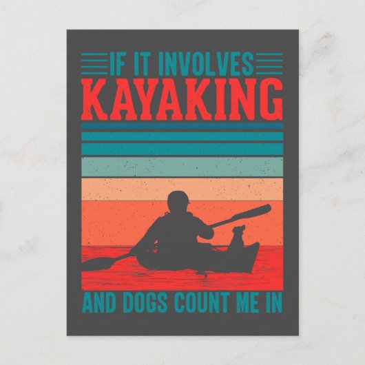 Kayaks en Honden tellen me in Briefkaart (Voorkant)
