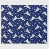 Kayaks, Fish Navy Blue en White Patterned Cadeaupapier (Vlak)
