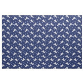 Kayaks, Fish Navy Blue en White Patterned Stof (Fat Quarter)
