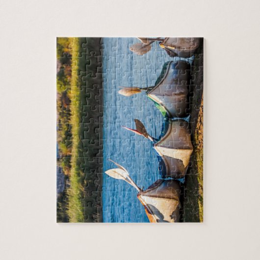 Kayaks op de Puzzle-rivier Legpuzzel (Verticaal)