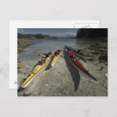 Kayaks op Dicebox Island, Broken Island Group, Briefkaart (Voorkant / Achterkant)