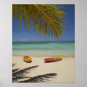 Kayaks op het strand, Plantation Island Resort Poster