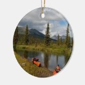 Kayaks op Rest Keramisch Ornament (Links)