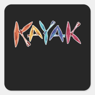 Kayaks & Paddles Kayaking Kayaker Gift Vierkante Sticker