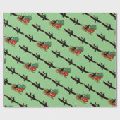Kayaks Pulling Santa's Sleigh Wrapping Paper Cadeaupapier (Vlak)