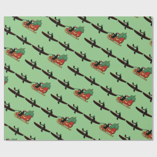 Kayaks Pulling Santa's Sleigh Wrapping Paper Cadeaupapier