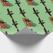 Kayaks Pulling Santa's Sleigh Wrapping Paper Cadeaupapier (Hoek)