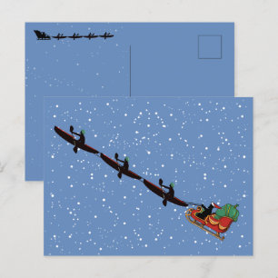 Kayaks Pulling Sleigh Folded Wenskaart Briefkaart
