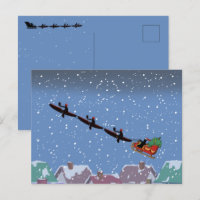 Kayaks Pulling Sleigh Folded Wenskaart