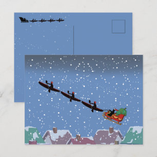 Kayaks Pulling Sleigh Folded Wenskaart Briefkaart
