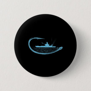 Kayakvisser Vishaak Grafisch Kayaker Vissen Ronde Button 5,7 Cm