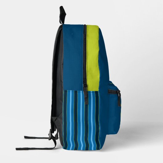 Kayden naam betekent groen blauw beer kuif streep bedrukte rugzak (Links)