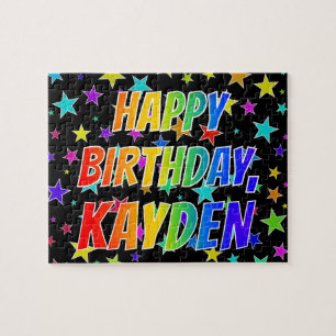 "KAYDEN" Voornaam, geun "HAPPY BIRTHDAY" Legpuzzel