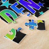 "KAYDEN" Voornaam, geun "HAPPY BIRTHDAY" Legpuzzel (Zijkant)