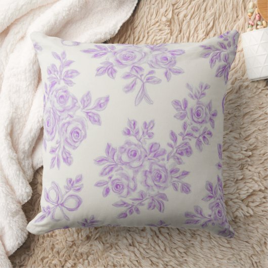 Kaye en Summer Lavender Bloemen Kussen (Deken)