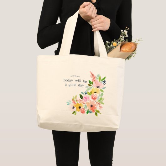Kaye en Zomer Bloemen Grote Tote Bag (Voorkant (product))