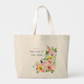 Kaye en Zomer Bloemen Grote Tote Bag (Achterkant)