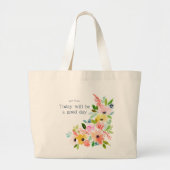 Kaye en Zomer Bloemen Grote Tote Bag (Voorkant)