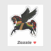 Kayemess Black Carousel Pegasus Sticker (Vel)