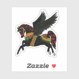 Kayemess Black Carousel Pegasus Sticker