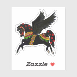Kayemess Zwarte Carousel Pegasus Sticker