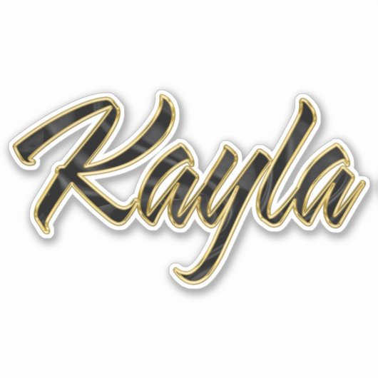 Kayla black gold Lettering Aufkleber Sticker (Voorkant)