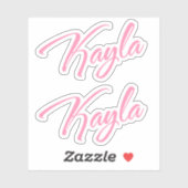 Kayla Decoratieve Naam in Roze x2 Sticker (Vel)