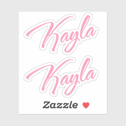 Kayla Decoratieve Naam in Roze x2 Sticker (Vel)