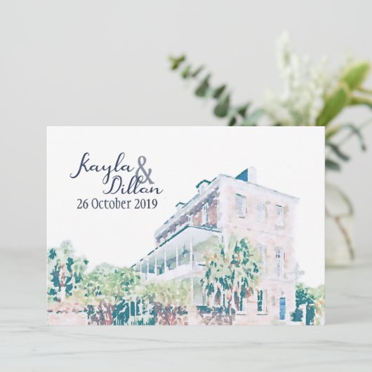 Kayla & Dillon's definitieve save the date Kaart (Staand voorkant)